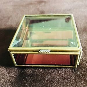Via Vermont "Brass and Glass" Jewelry Trinket Box